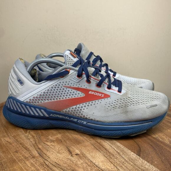 Brooks Adrenaline GTS 22 Mens Gray Blue Size 9.5 Running Shoes 1103661D004 - Picture 1 of 12